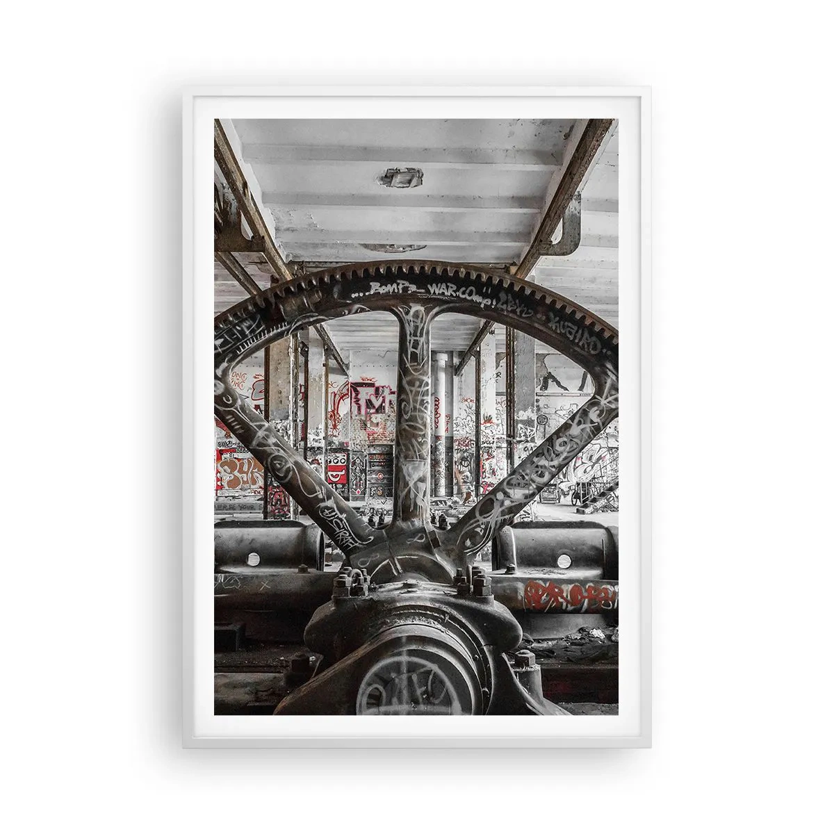 Plakát v bílém rámu - Tajný život továrny - 70x100 cm