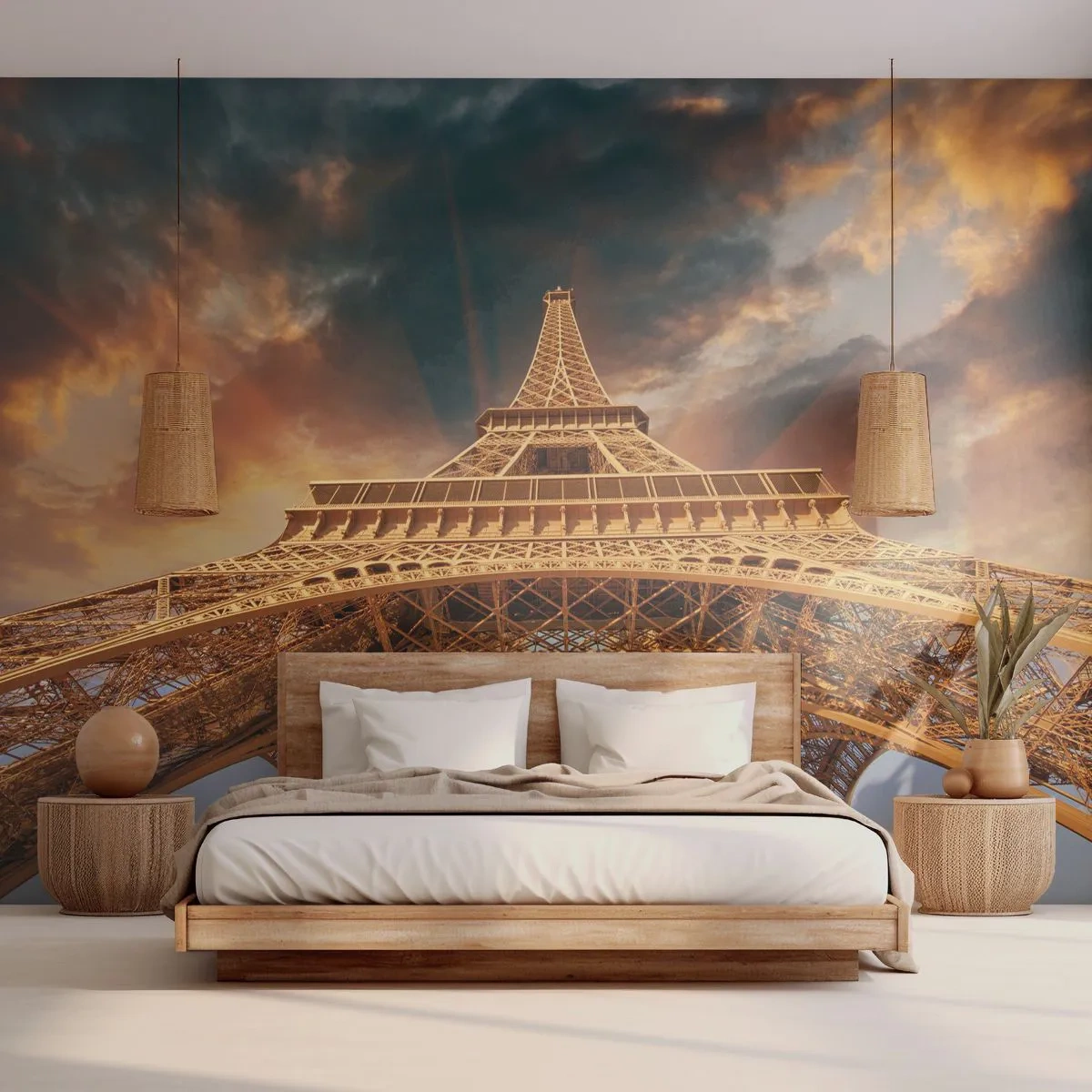 Fototapeta Premium Canvas - Jak lidstvo dosáhlo nebe - Eiffelova věž, Architektura, Paříž - 250x175 cm