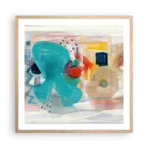 Plakát v rámu světlý dub - Barevná hra - 60x60 cm