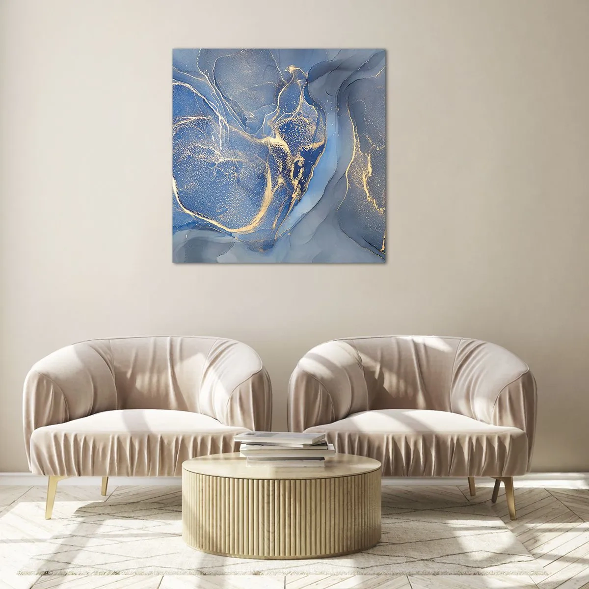 Obraz na skle - Zlatý prach - 30x30 cm