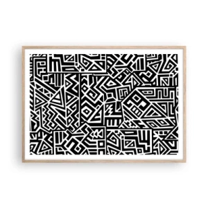 Plakát v rámu světlý dub - Předkolumbovská kompozice - 100x70 cm