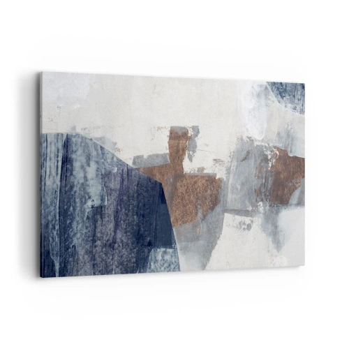 Obraz na plátně - Modro-hnědé tvary - 100x70 cm