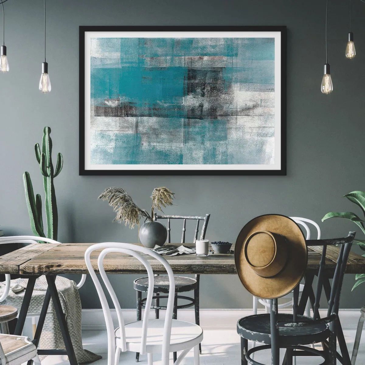 Plakát v černém rámu - Voda a vzduch - 91x61 cm