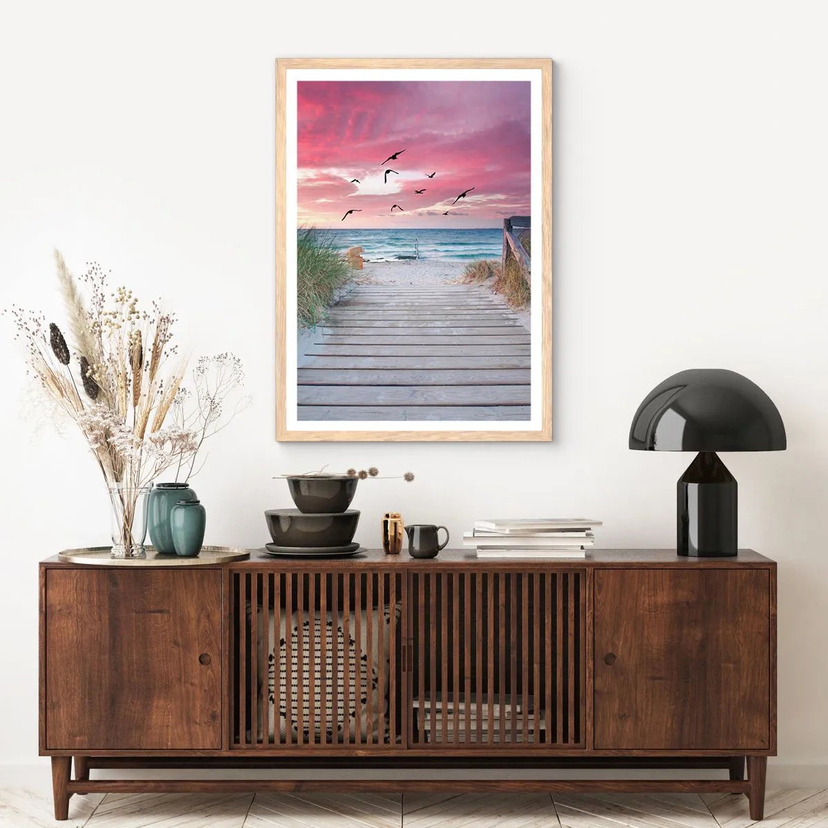Plakát v rámu světlý dub - Baltská imprese - 61x91 cm