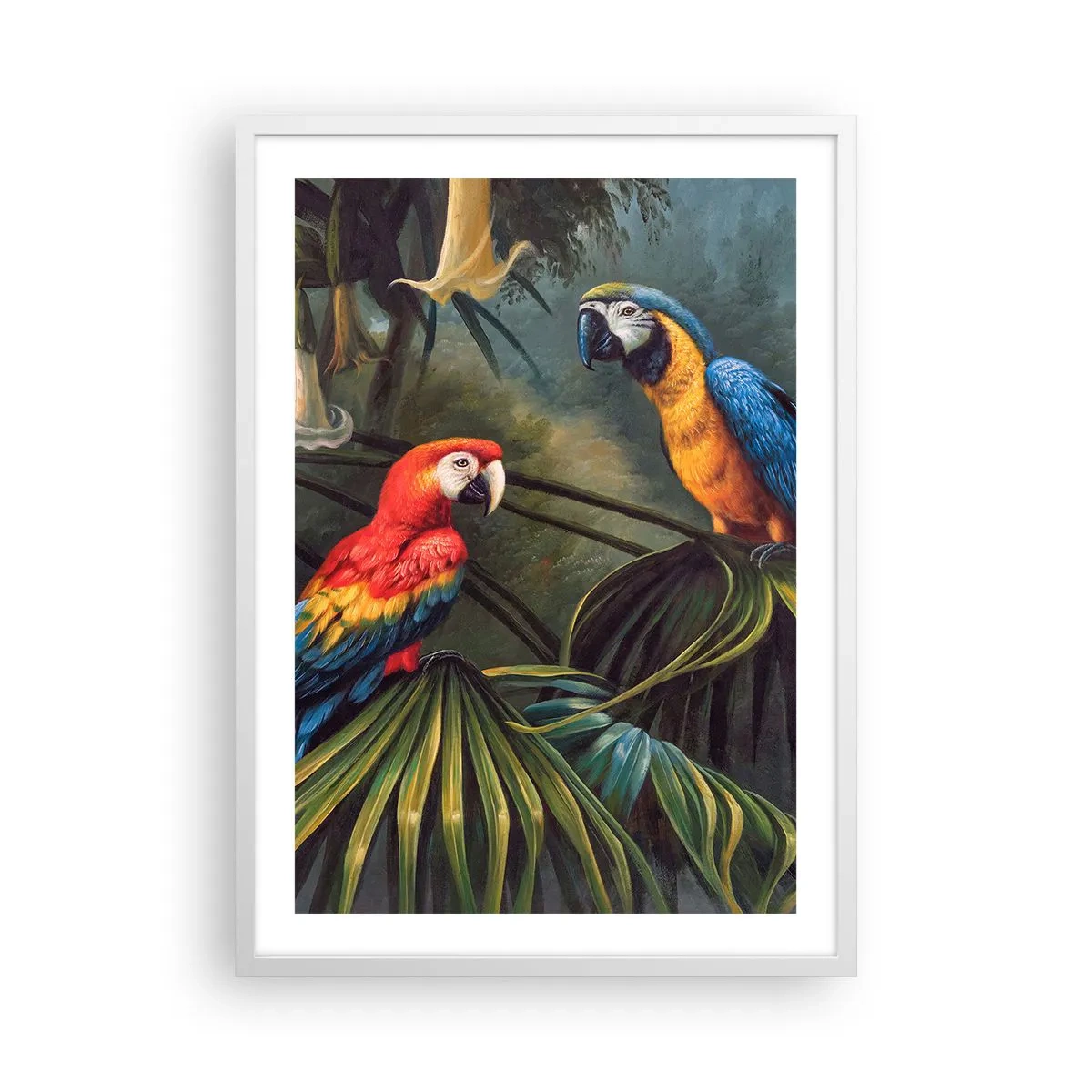Plakát v bílém rámu - Romantismus v tropech - 50x70 cm