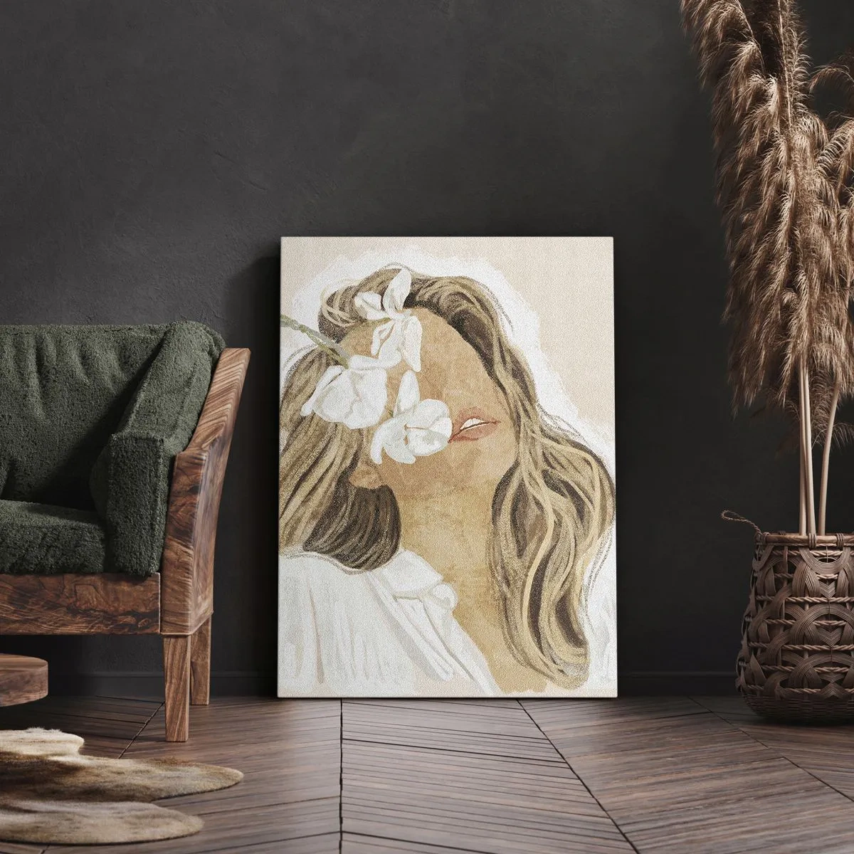 Obraz na plátně - Mezi květinami - 45x80 cm