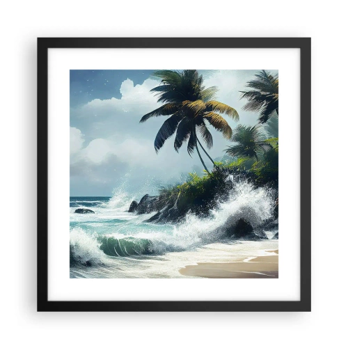 Plakát v černém rámu - Na tropickém pobřeží - 40x40 cm