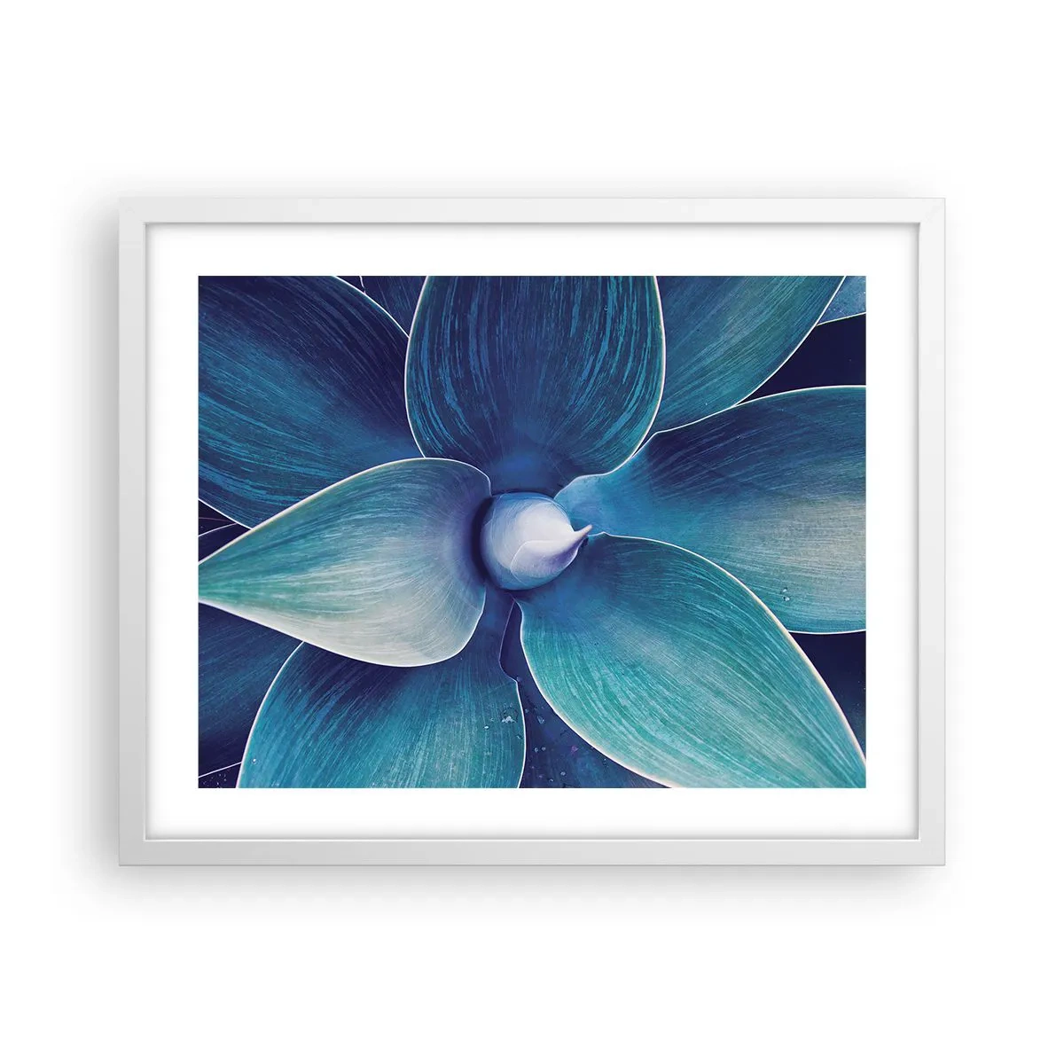 Plakát v bílém rámu - Namodralý od nebe - 50x40 cm