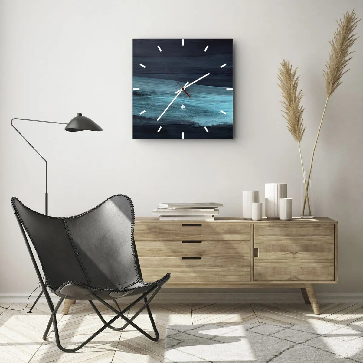 Nástěnné hodiny - Pluj s proudem - 40x40 cm