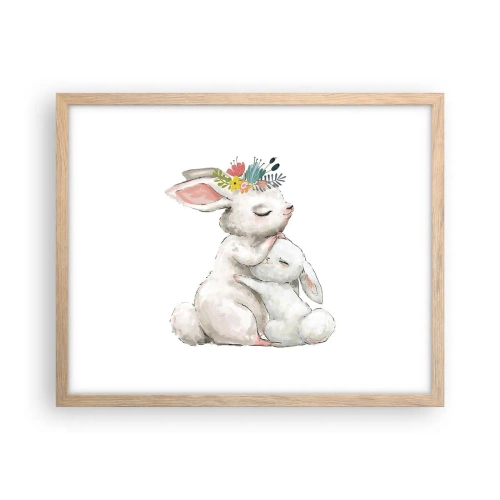 Plakát v rámu světlý dub - Nejlepší je u mámy - 50x40 cm