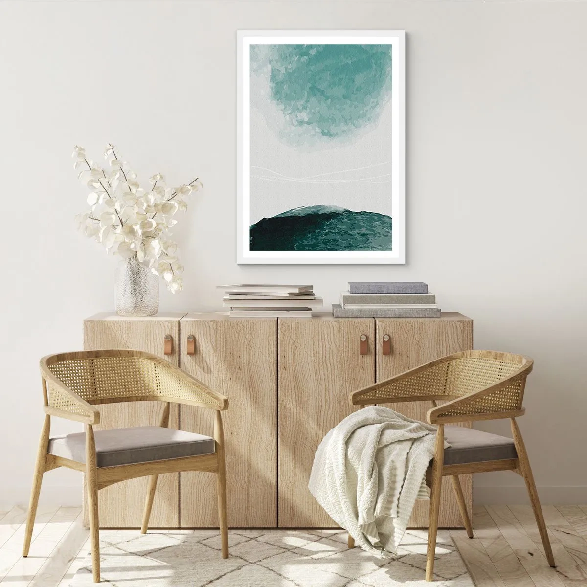 Plakát v bílém rámu - Setkání s mlhou - 50x70 cm