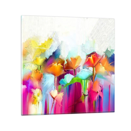 Obraz na skle - Duha rozkvetla - 40x40 cm