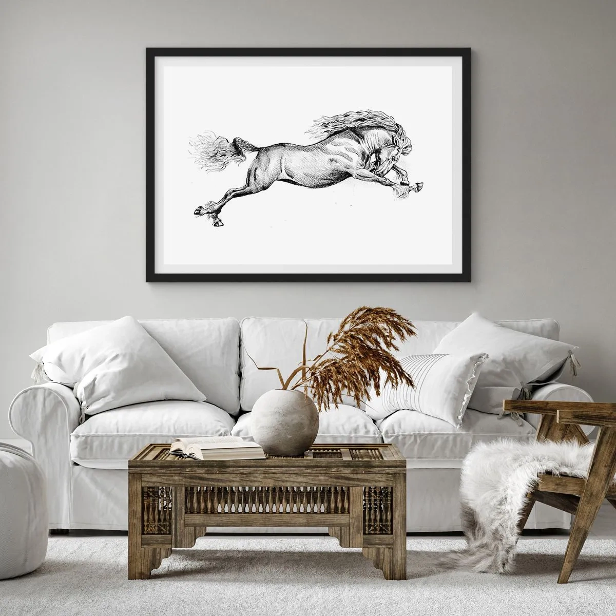 Plakát v černém rámu - Zastavený v cvalu - 100x70 cm