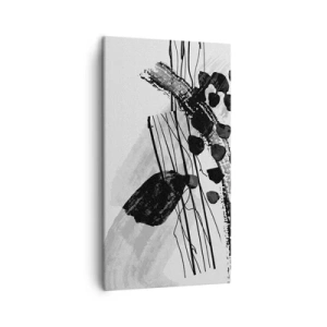 Obraz na plátně - Černobílá organická abstrakce - 45x80 cm