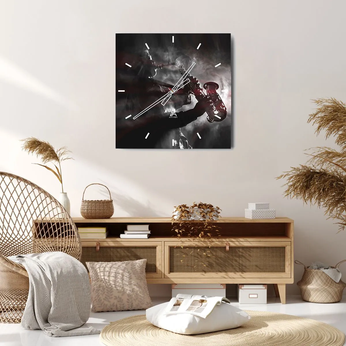 Nástěnné hodiny - V oparu jazzu - 40x40 cm