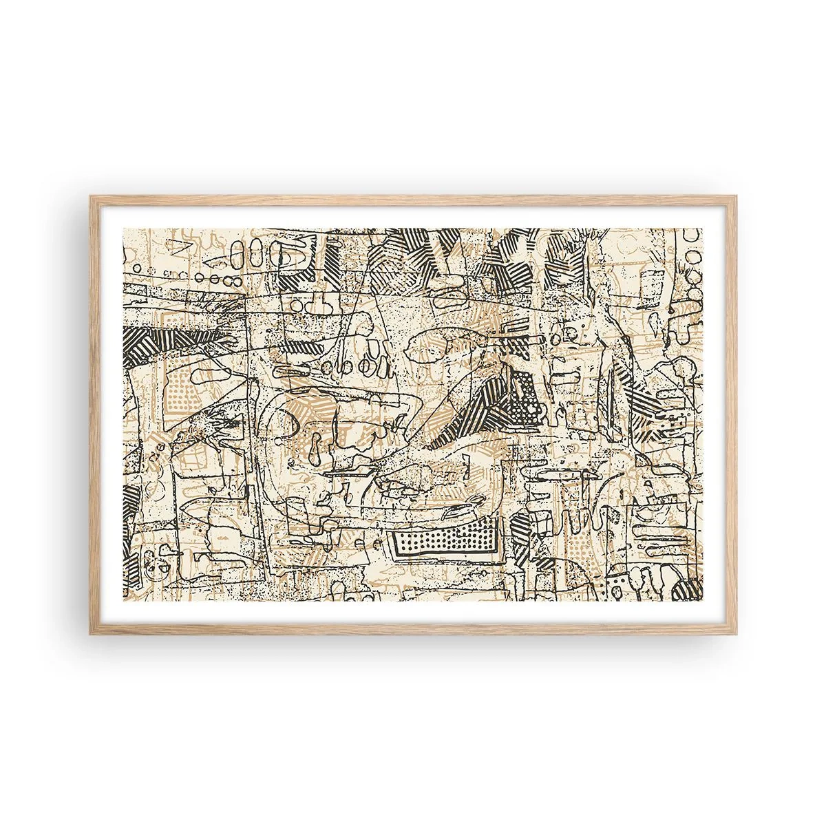 Plakát v rámu světlý dub - Čeká na rozluštění - 91x61 cm