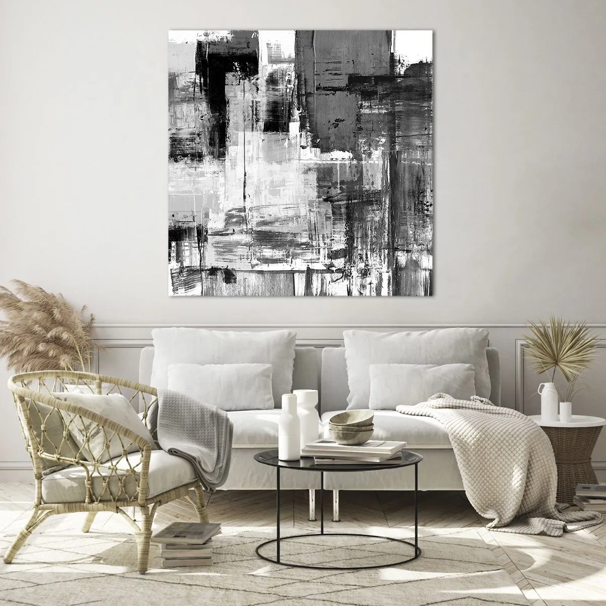 Obraz na skle - Šedé je krásné - 30x30 cm