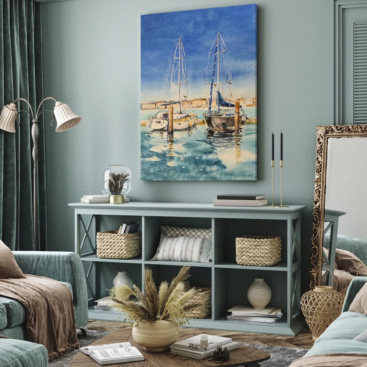 Obraz na plátně - Slunečná laguna - 45x80 cm