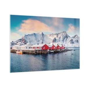 Obraz na skle - Severní útočiště - 100x70 cm