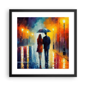Plakát v černém rámu - Spolu – barevná noc - 40x40 cm