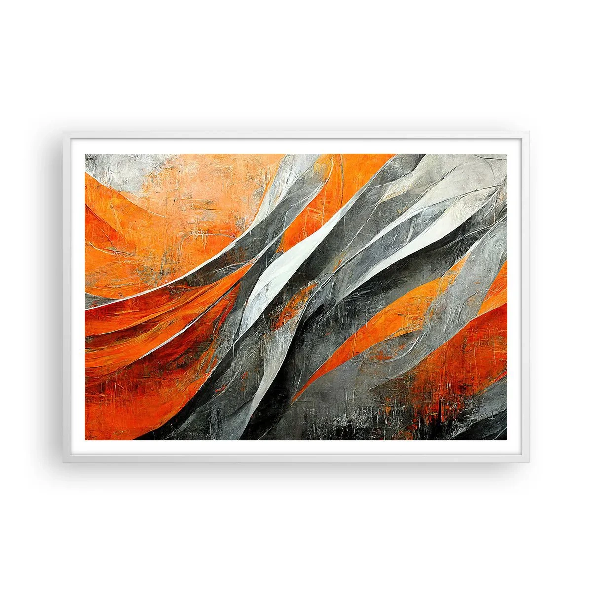 Plakát v bílém rámu - Žár a chlad - 100x70 cm