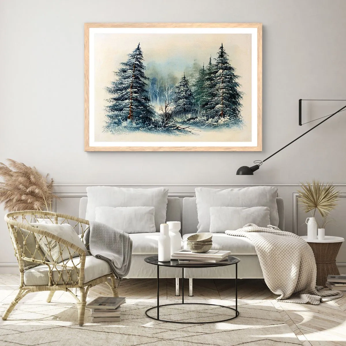 Plakát v rámu světlý dub - Připravení na Vánoce - 100x70 cm