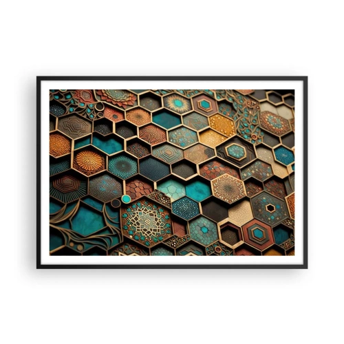 Plakát v černém rámu - Arabské ornamenty – variace - 100x70 cm