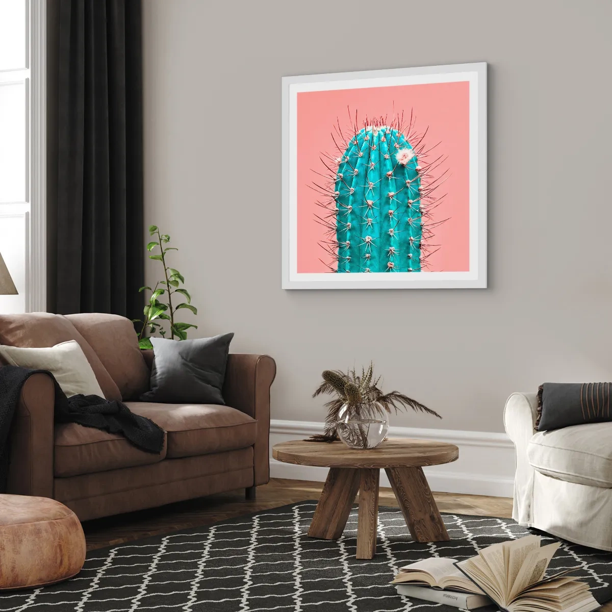 Plakát v bílém rámu - Jen koukej - 60x60 cm