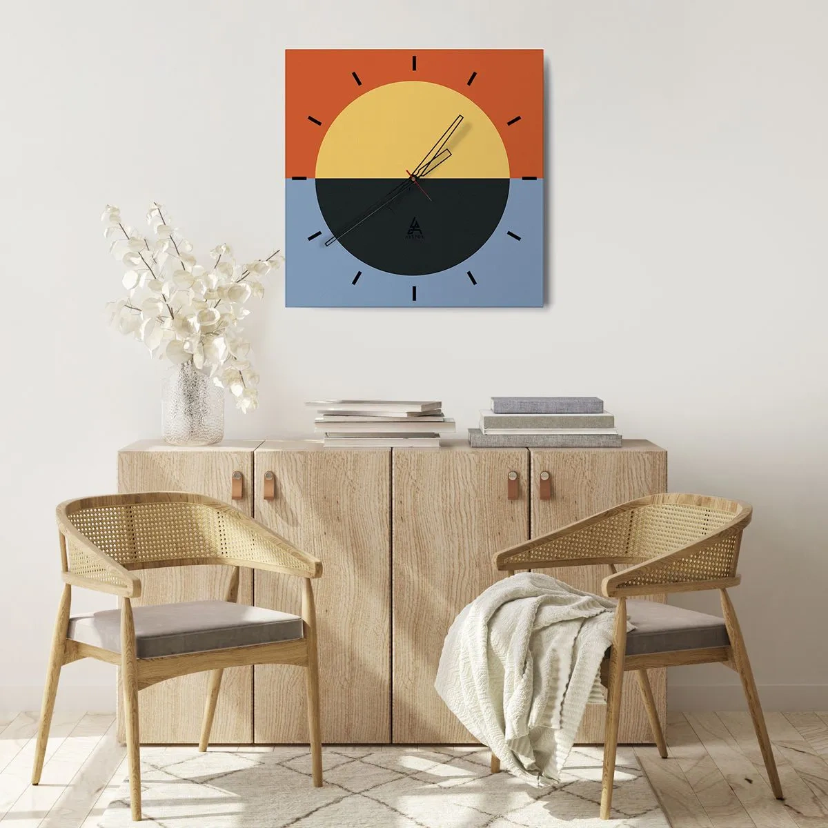 Nástěnné hodiny - Kompozice tepla a chladu - 40x40 cm