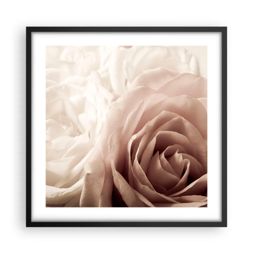 Plakát v černém rámu - V srdci růže - 50x50 cm