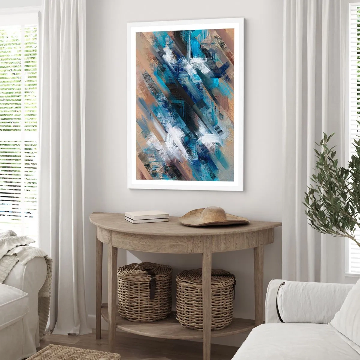 Plakát v bílém rámu - Na modrém úkosu - 30x40 cm