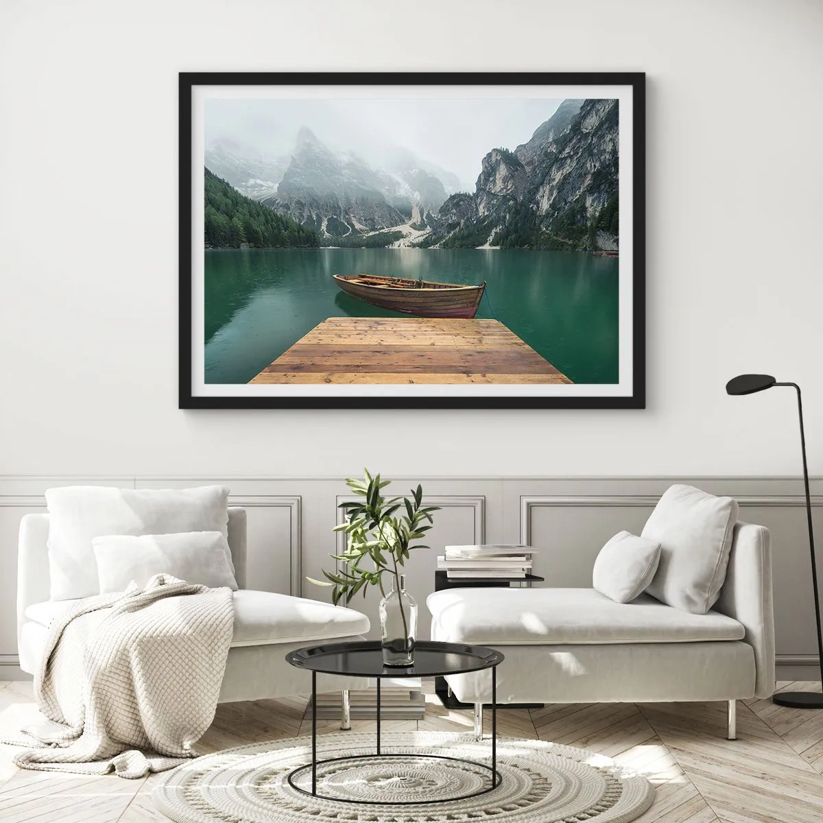 Plakát v černém rámu - „Hrdé skály vepředu“ - 70x50 cm