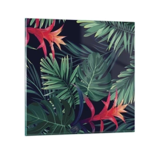 Obraz na skle - Vzplanout v zeleném - 70x70 cm