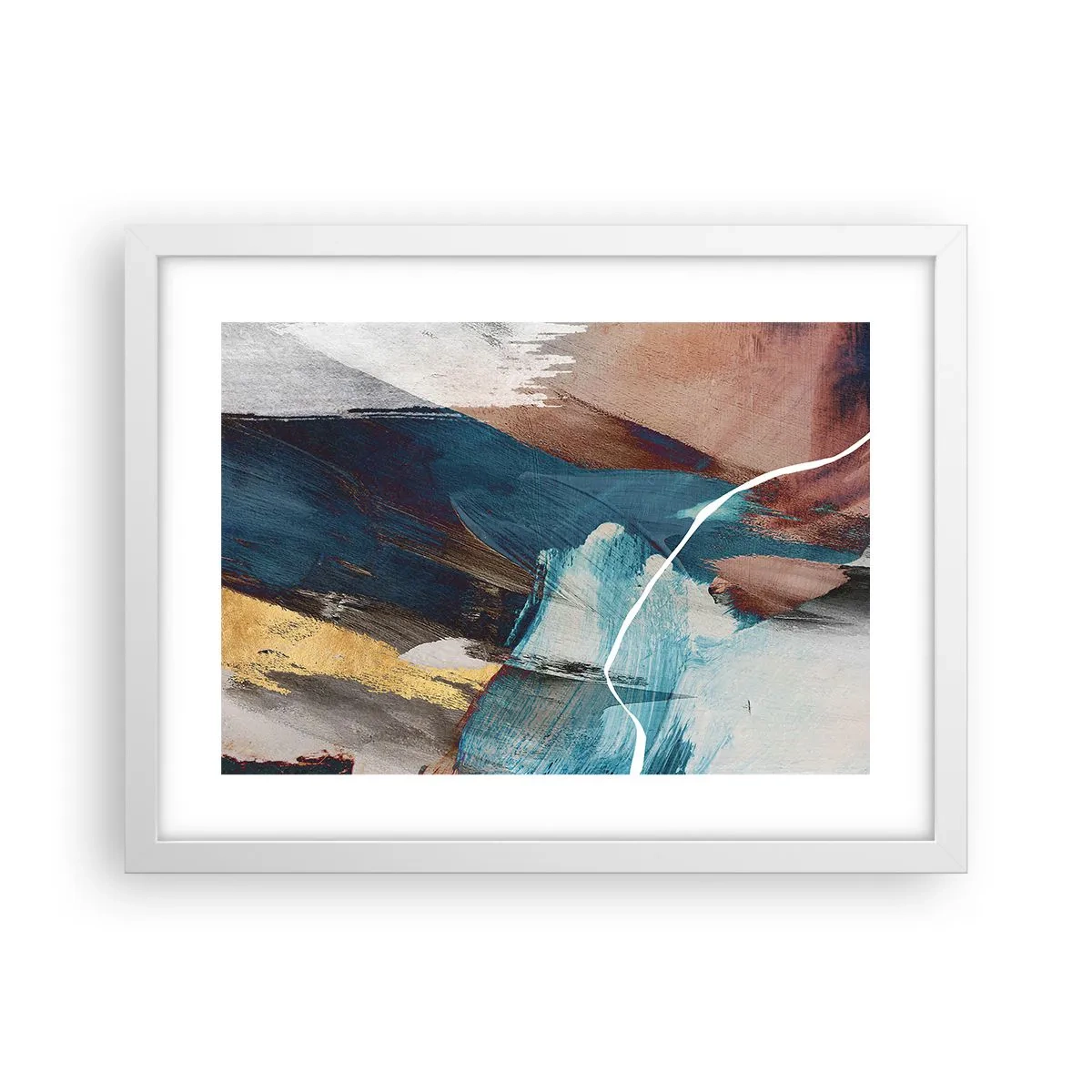 Plakát v bílém rámu - Na plno a s energií - 40x30 cm