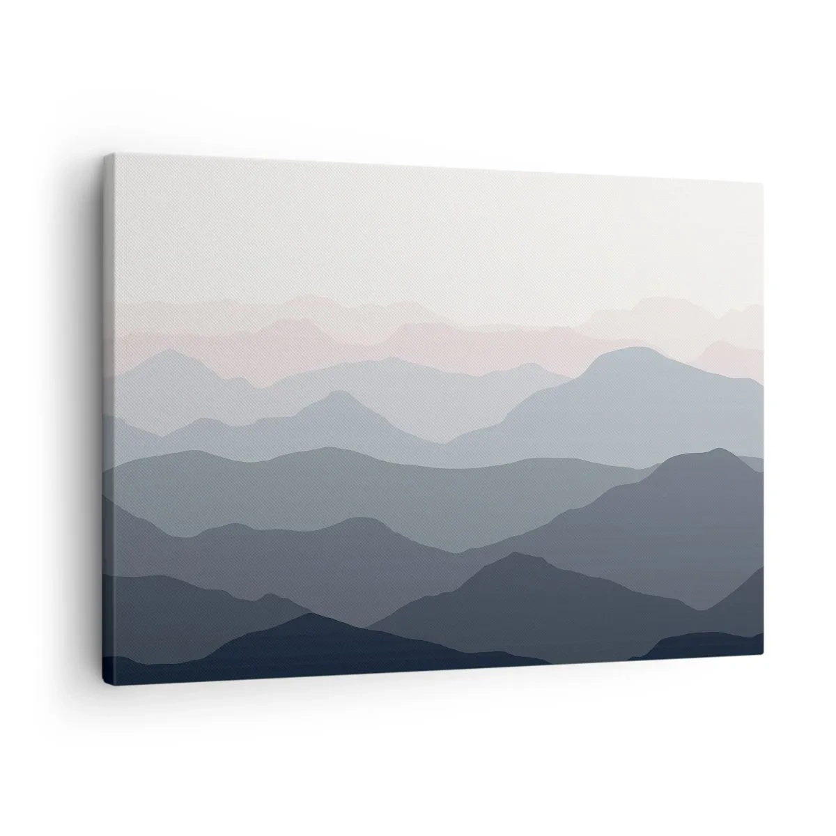 Obraz na plátně - Jemné horské vrstvy v odstínech šedé a modré - 70x50cm - Vlny hor - Moderní nástěnná dekorace do obývacího pokoje a ložnice ARTTOR