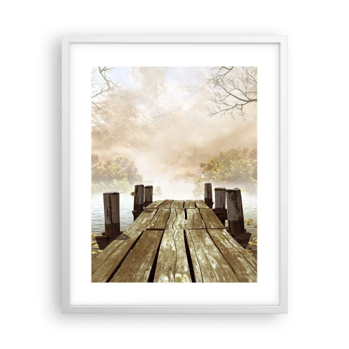 Plakát v bílém rámu - Jemný smutek podzimu - 40x50 cm