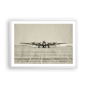 Plakát v bílém rámu - Jako vždy připraven - 70x50 cm