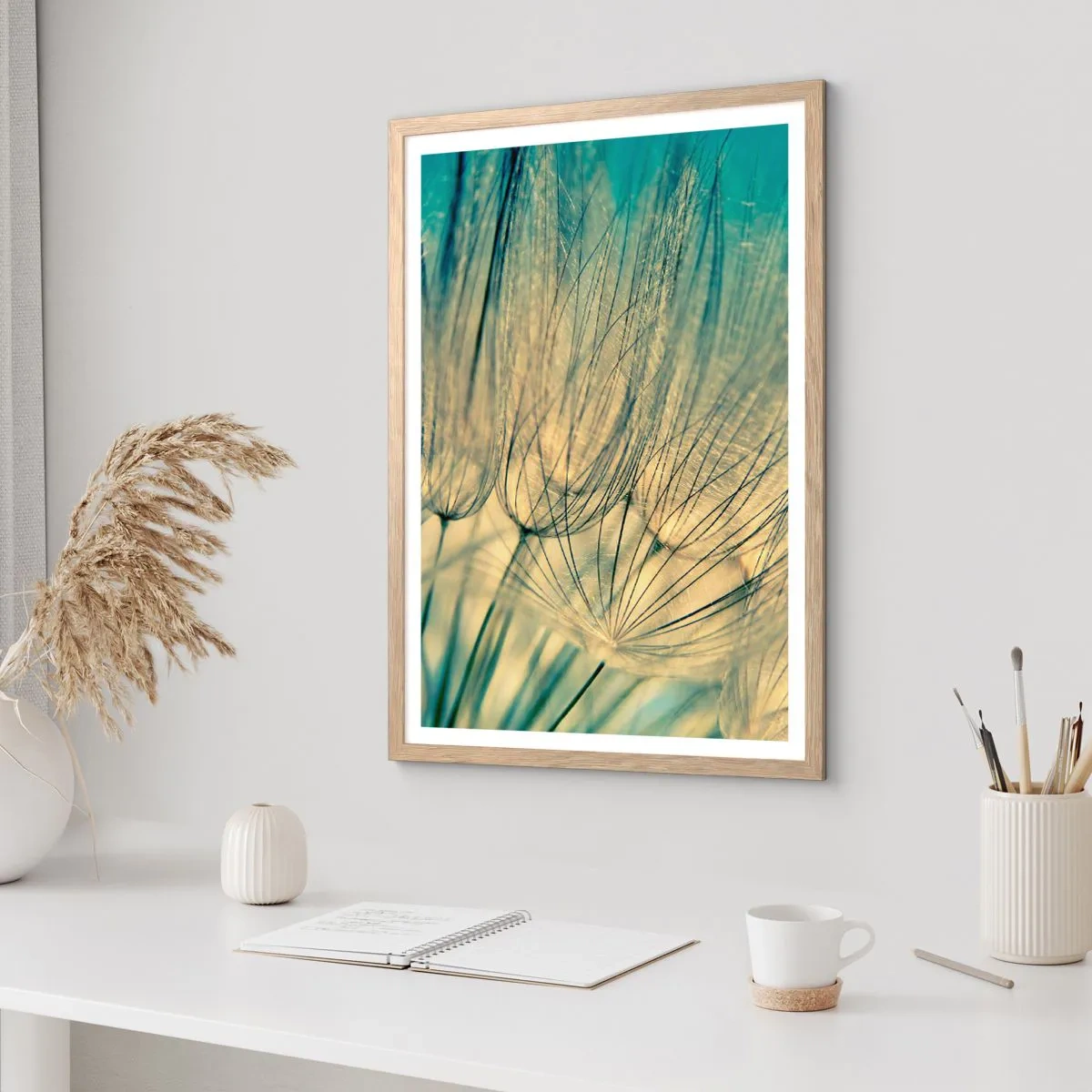 Plakát v rámu světlý dub - Čekání na vítr - 70x100 cm