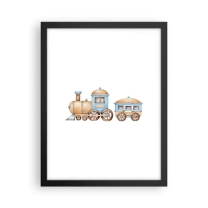 Plakát v černém rámu - Na dráze stojí… - 30x40 cm