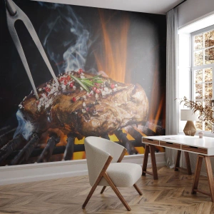 Fototapeta Premium Sand - Šťavnaté a voňavé - Gastronomie, steak, Gril - 100x70 cm