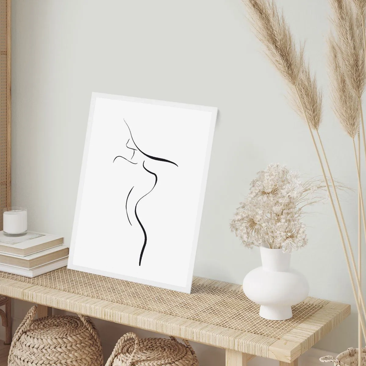 Plakát v bílém rámu - Nepolapitelná jako vlna - 40x50 cm