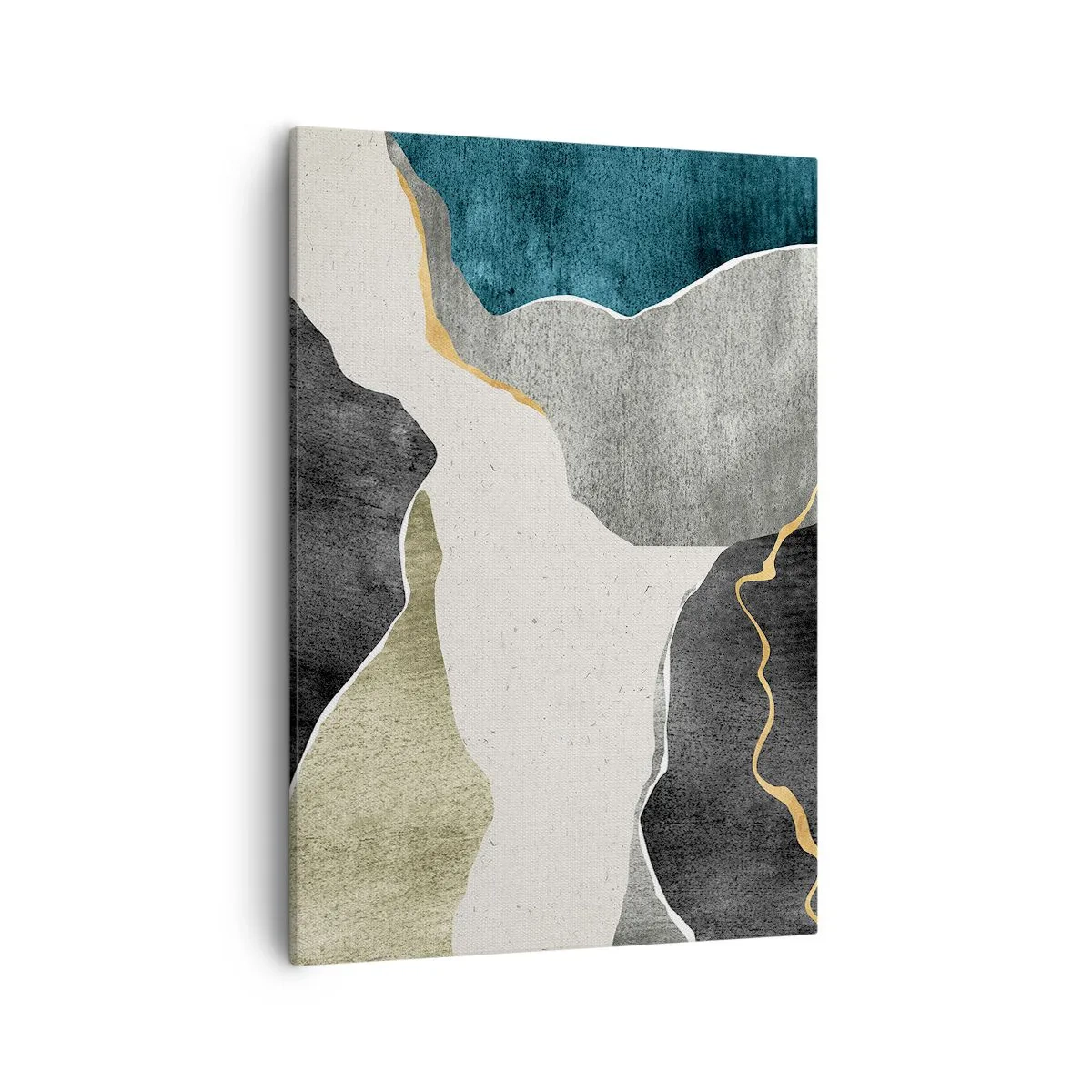 Obraz na plátně - Mozaiková kompozice se zlatou nití - 50x70 cm