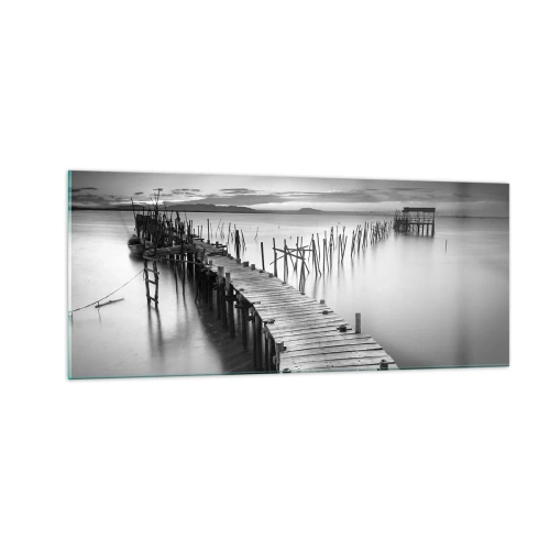 Obraz na skle - Klid zapomenutého břehu - 100x40 cm