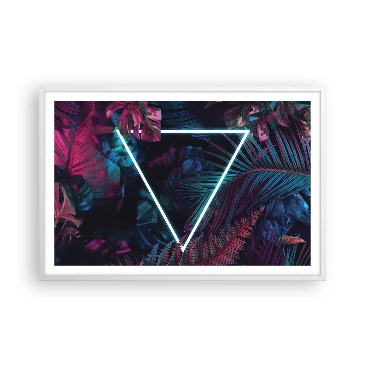 Plakát v bílém rámu - Zahrada v disco stylu - 91x61 cm