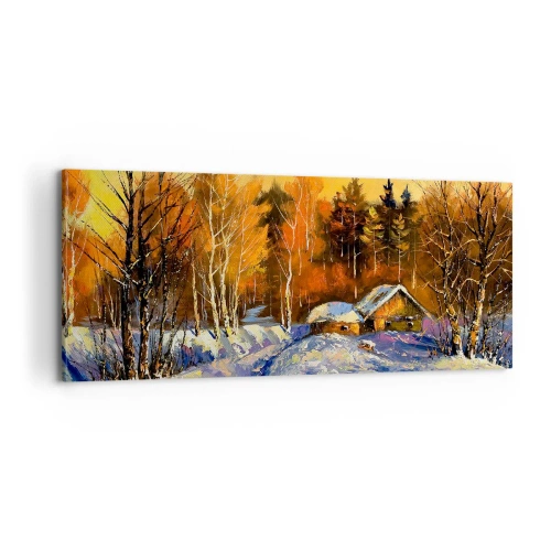 Obraz na plátně - Zimní imprese v slunci - 100x40 cm