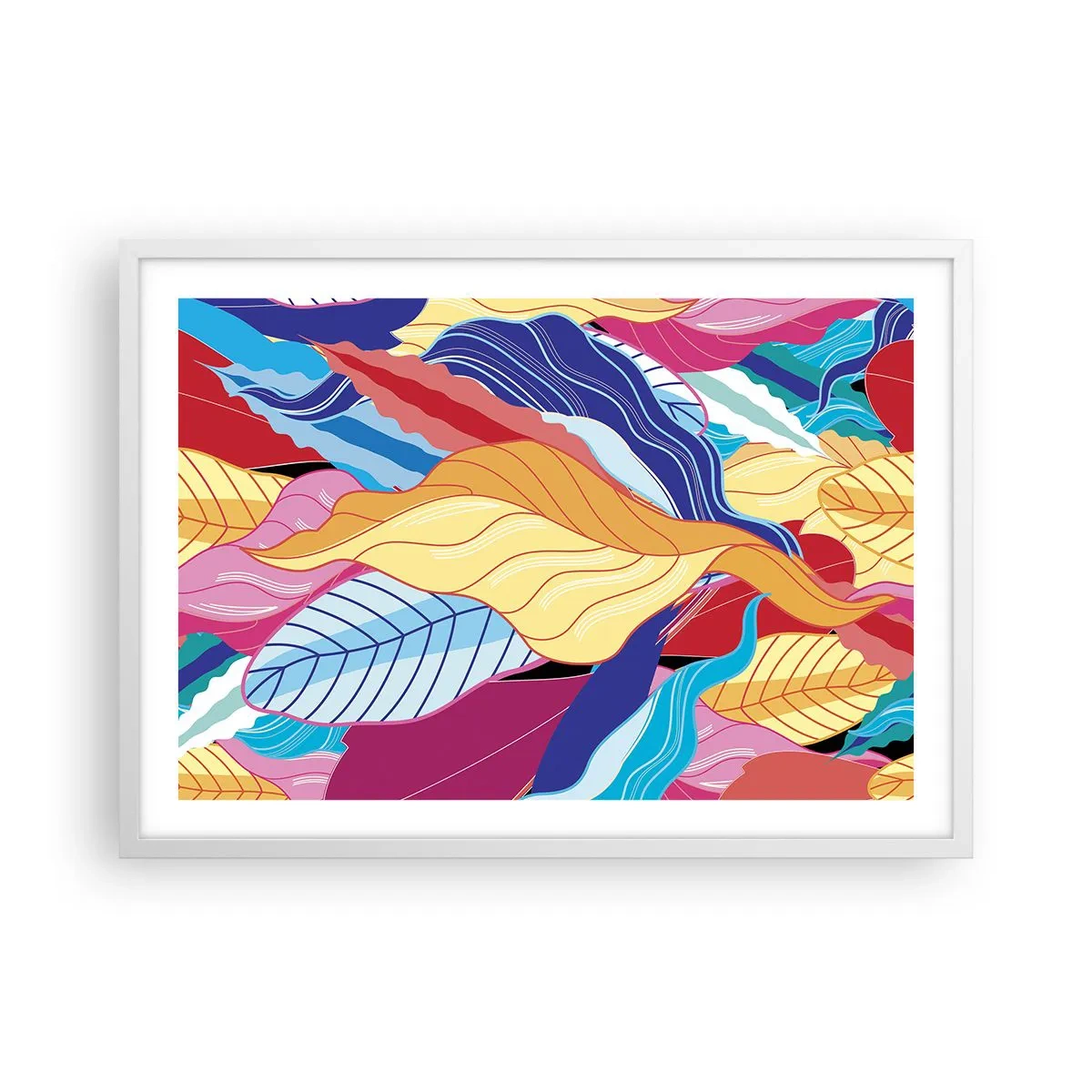 Plakát v bílém rámu - Barevný nepořádek - 70x50 cm