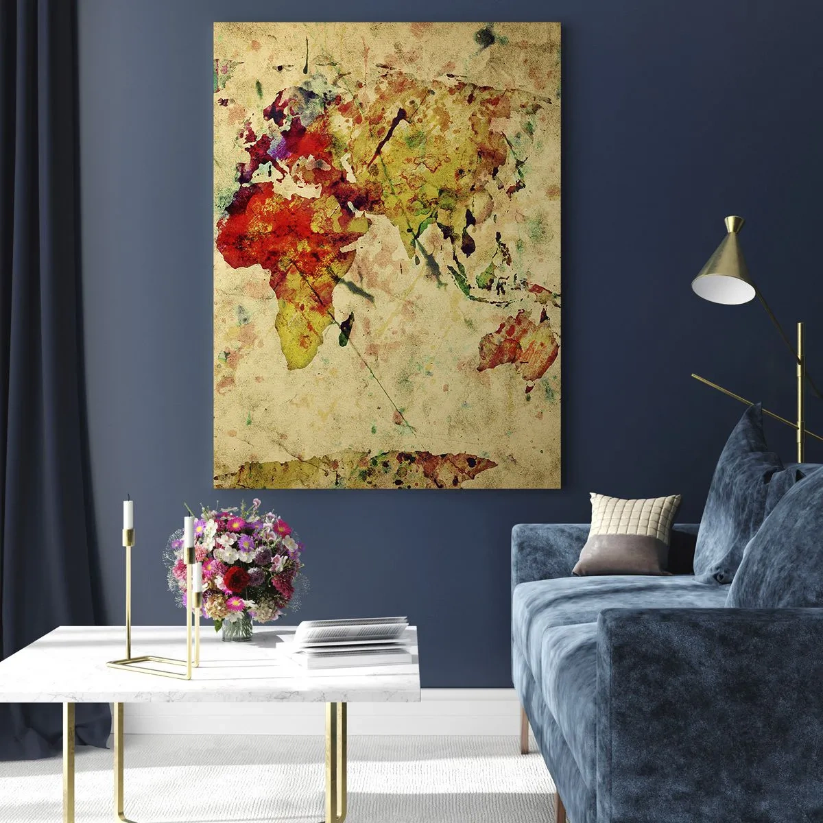 Obraz na skle - Život je barevný jako papír mapy - 50x70 cm