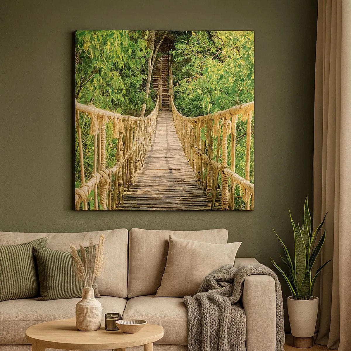 Obraz na plátně - Zavěšený v zelené - 30x30 cm