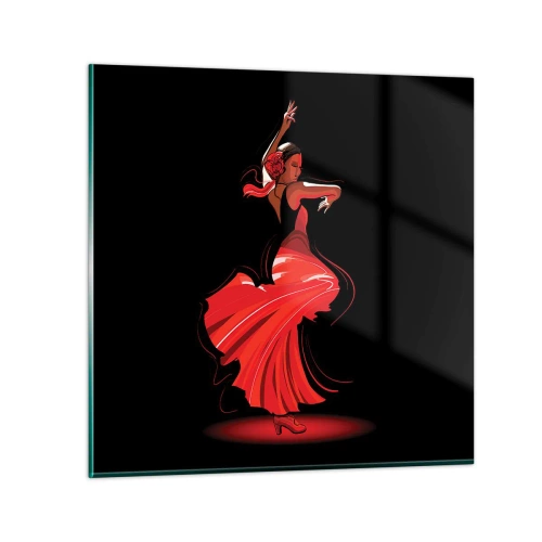 Obraz na skle - Žhavá duše flamenco - 30x30 cm