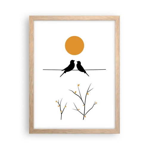 Plakát v rámu světlý dub - Slavíčí večer - 30x40 cm